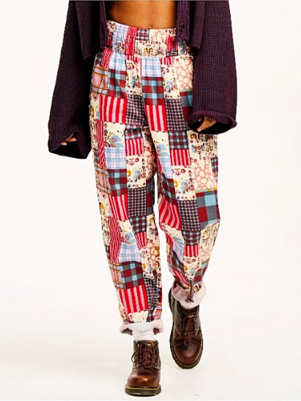 Lucy & Yak L.E. Alexa Trousers Perrie Patchwork Print XL New Limited